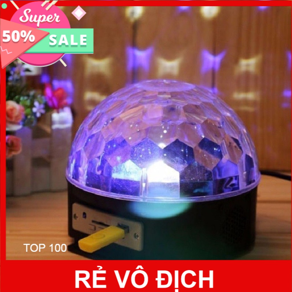 Đèn Led Quả Cầu Xoay Vũ Trường Sân Khấu 7 Màu Có Bluetooth, Phát Nhạc Thẻ Nhớ, Usb Kèm Remote