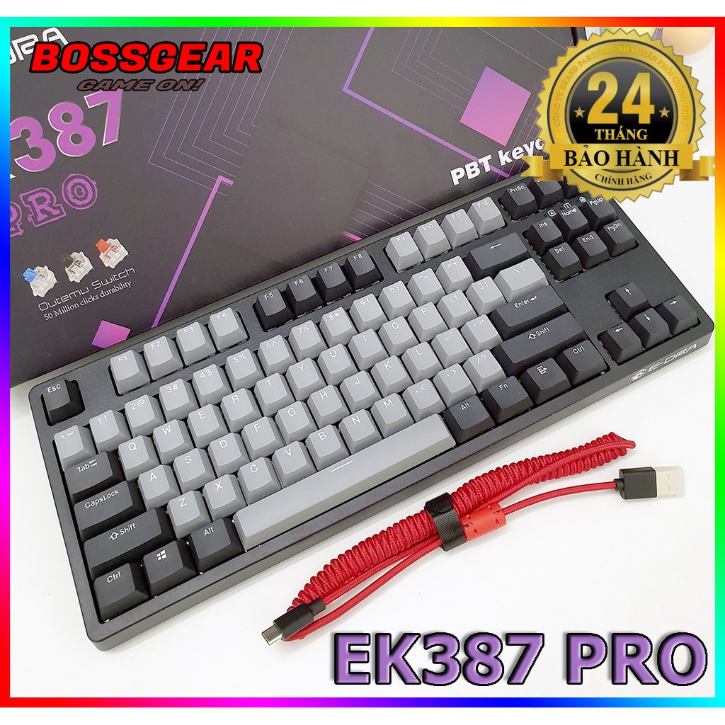 Bàn Phím Cơ E-Dra EK387 PRO ( Keycap PBT Double shot,Blue Switch, Không LED)