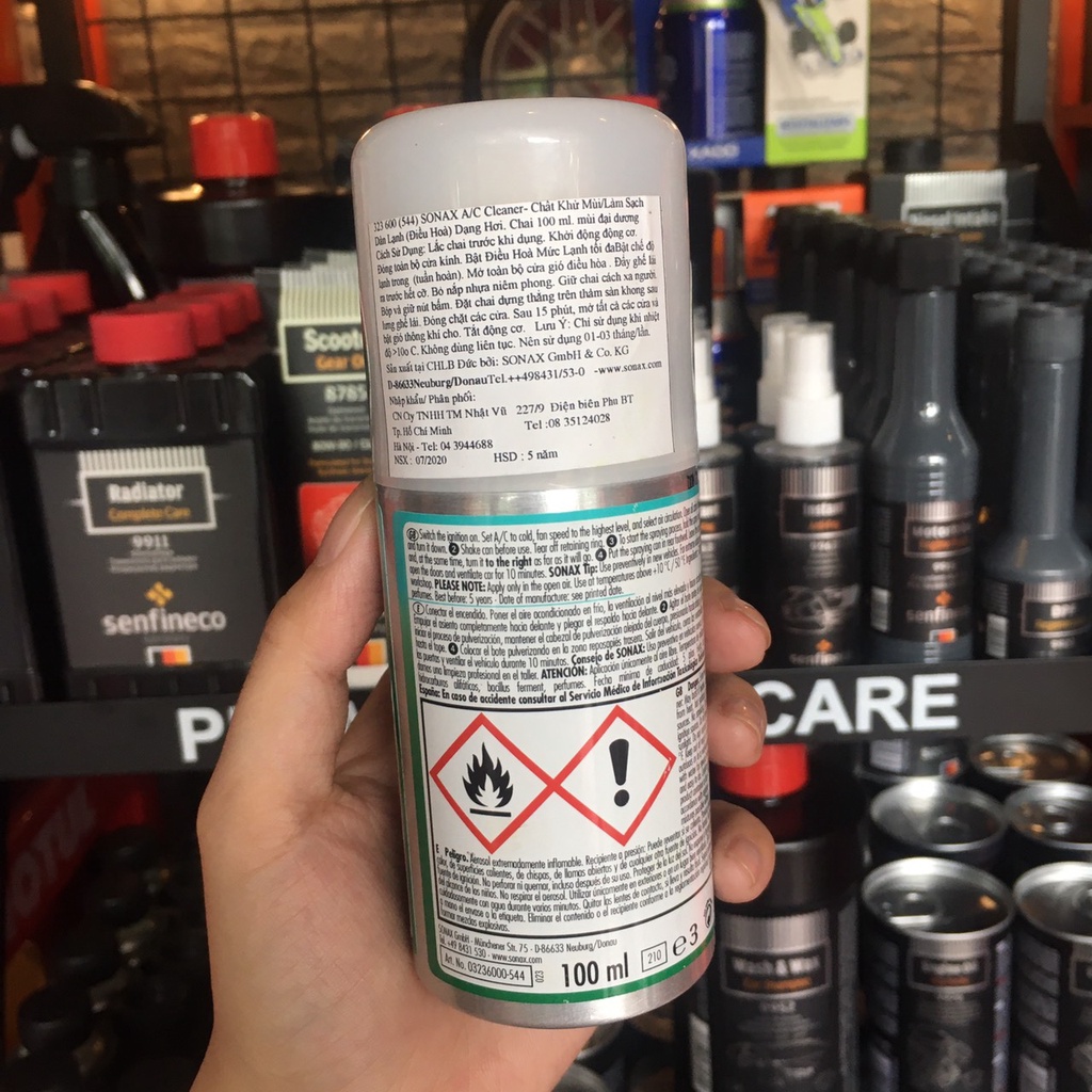 Khử Mùi , Diệt Nấm Mốc Dàn Lạnh Ô Tô Sonax A/C Cleaner Air Aid 100ml Sonax 323600 chamsocxestore