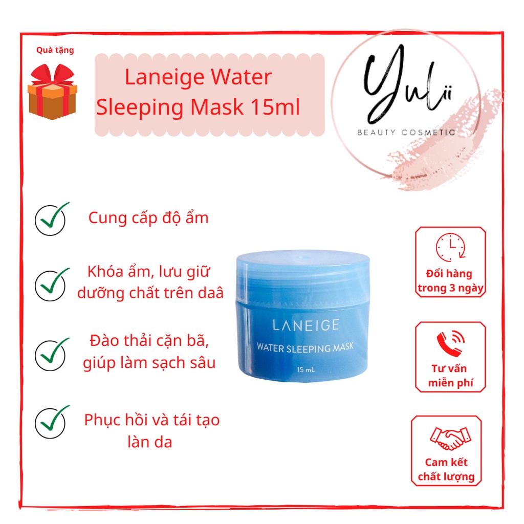 Mặt nạ ngủ dưỡng ẩm Laneige Water Sleeping Mask HÀN QUỐC 15ml, Sử dụng cho mọi loại da YULII