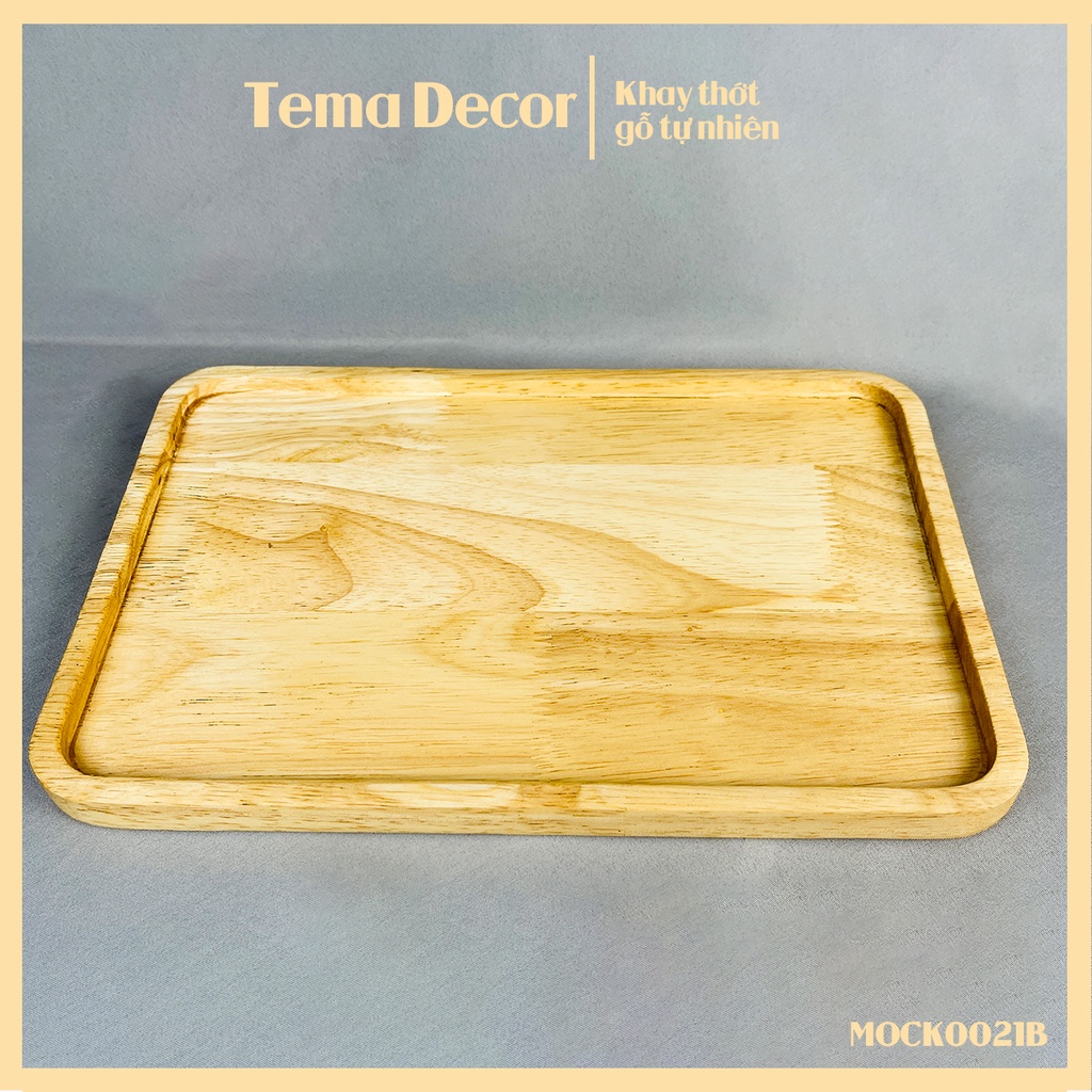 Khay gỗ decor Tema - Khay gỗ đựng đồ ăn gỗ trang trí siêu xinh MOCK0021A