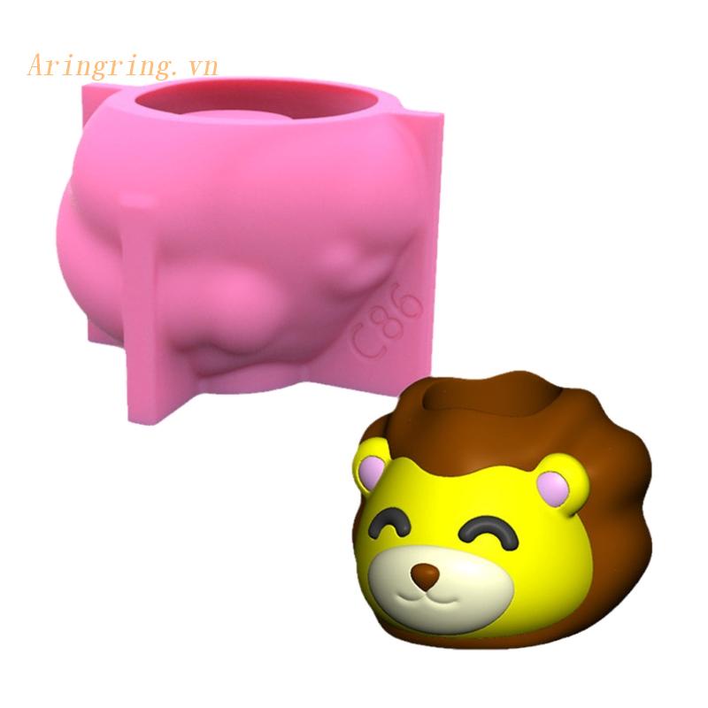 Khuôn Silicone Làm Chậu Cây Hình Sư Tử Nhỏ
