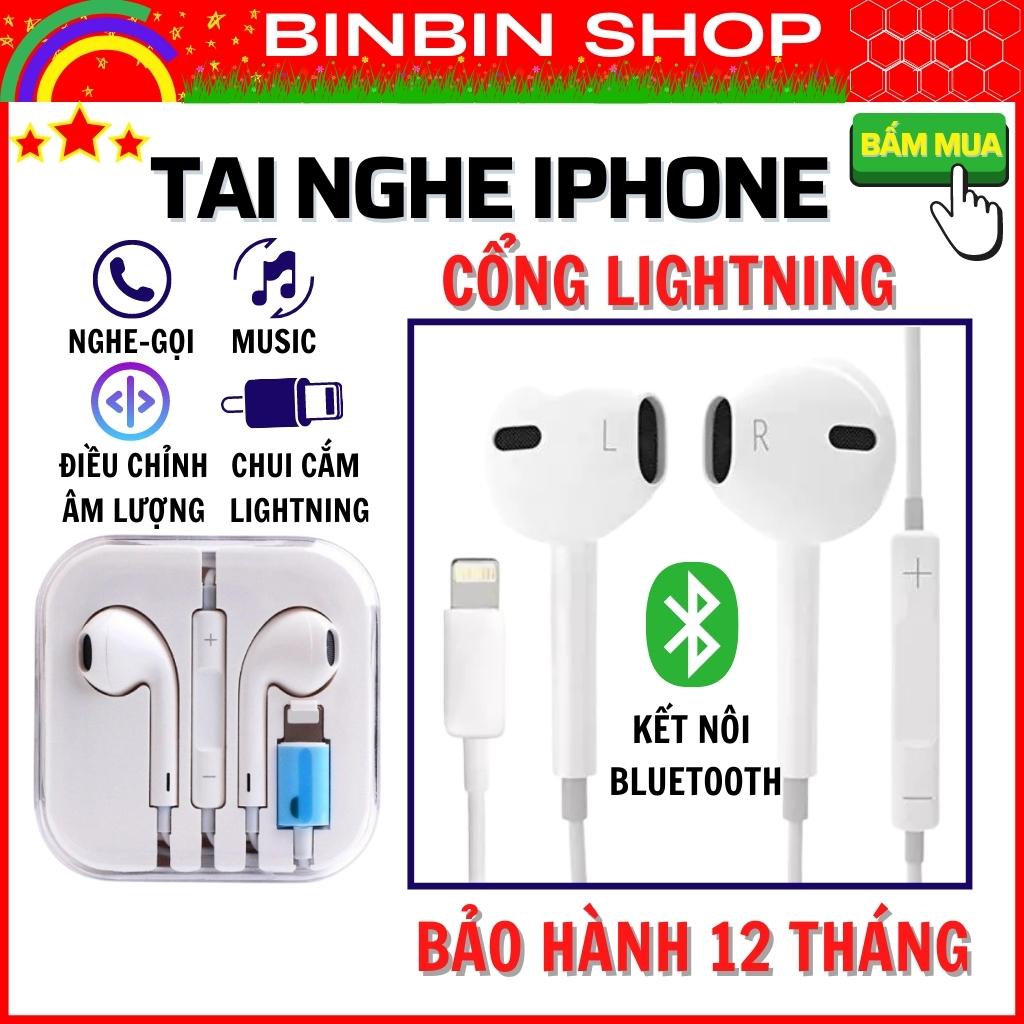 Tai nghe chân Light-ning có dây cho iphon 7 plus/ 8 plus/ x/ xs max/ 11 pro max - Hỗ trợ mic đàm thoại kết nối bluetooth