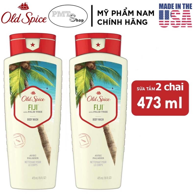 [USA] Combo 2 sữa tắm nam Gel Old Spice Fiji 473ml x 2 chai - Mỹ