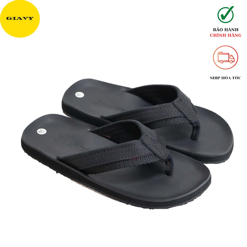 Dép kẹp nam, dép nam quai da mặt cao su DTL149 - GIÀY GIAVY