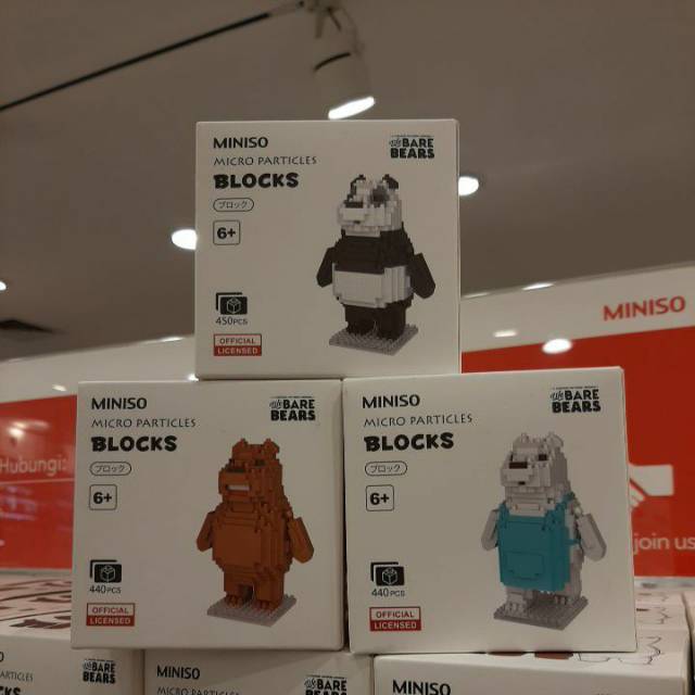 We Bare Bear Bộ Đồ Chơi Lắp Ráp Lego Hình Gấu Xinh Xắn Cho Bé Miniso