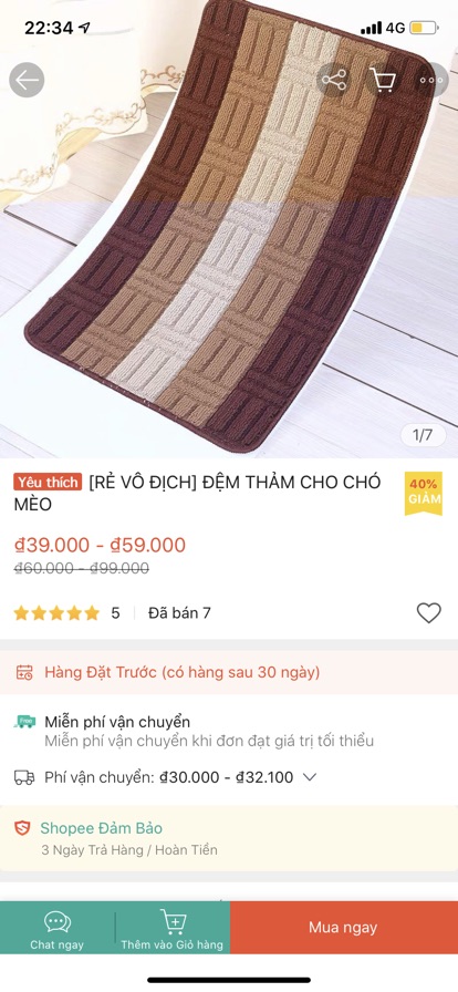 [Rẻ vô địch] Đệm thảm cho chó mèo
