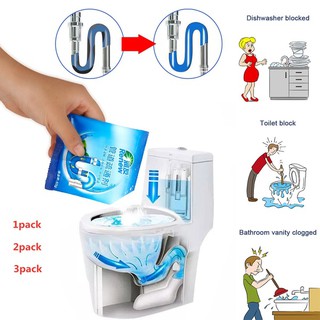 3PcsPowerful Sink Drain Cleaner Pipe Dredging Agent Kitchen Toilet And Sewer blocking Clean Deodorant Dredge