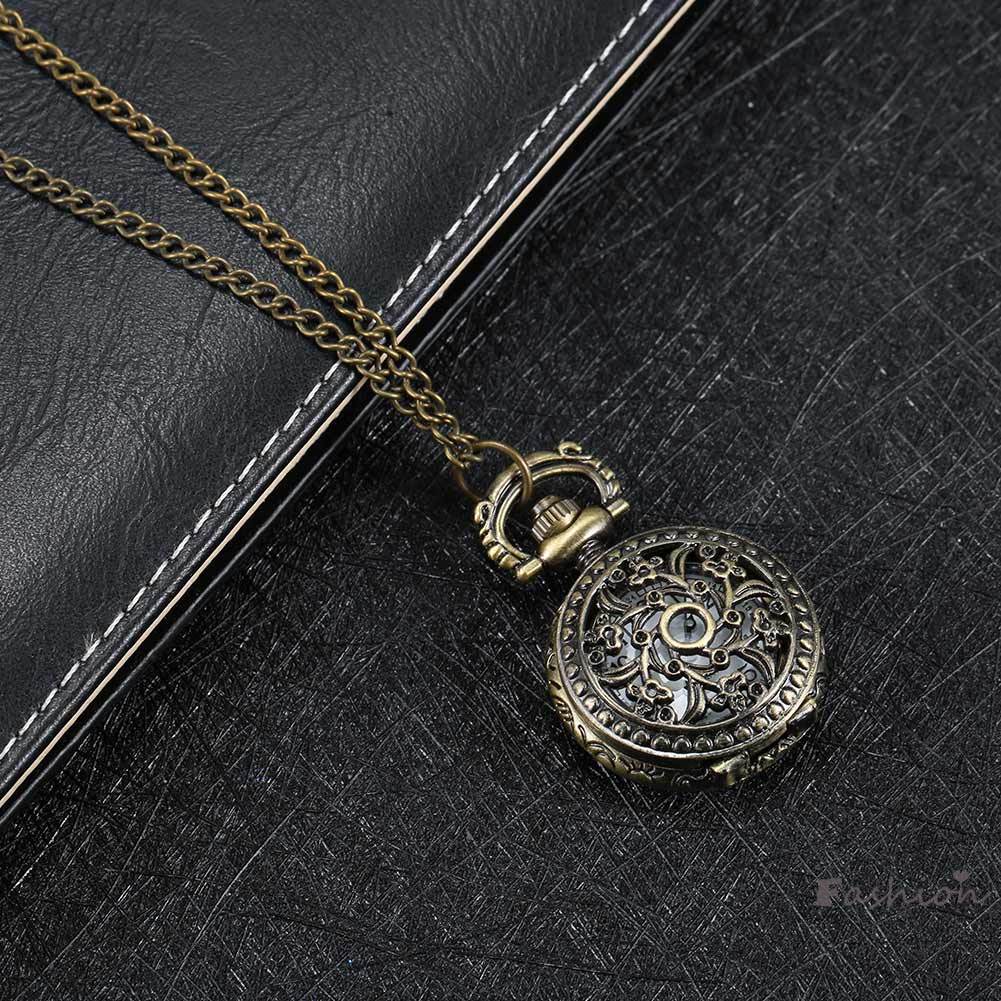 Đồng Hồ Quả Quýt Chạm Khắc Hình Hoa Phong Cách Vintage Thời Trang