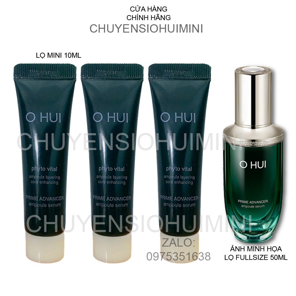 Lọ Tinh chất chống lão hóa dưỡng trắng căng bóng da Ohui Prime Advancer Ampoule Serum 10ml