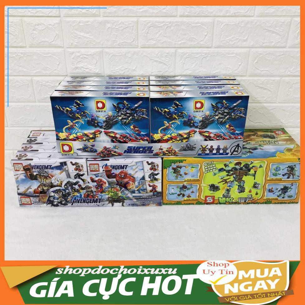 BỘ SƯU TẬP LEGO HỘP NHỎ CÁC LOẠI - lego zombie, đua thuyền, avenger, chiến sĩ, siêu nhân robot