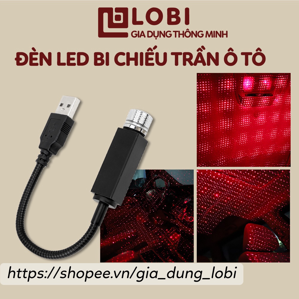 Đèn led chiếu trần xe hơi ô tô trần nhà cắm usb tiện lợi tạo bầu trời đầy sao đèn laze đỏ chấm bi trang trí phòng ngủ