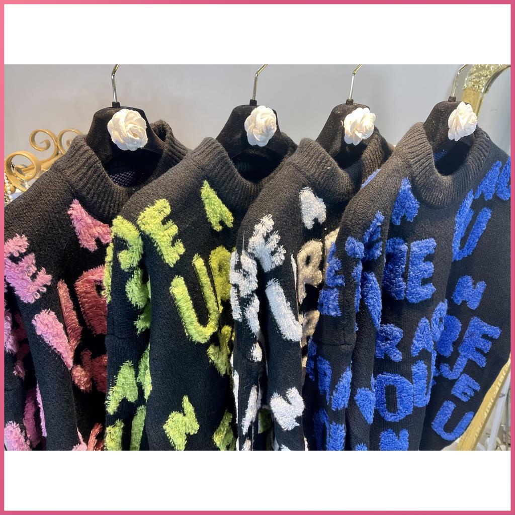 Áo len nữ form rông ANVI áo len tay dài dáng rộng chữ xù bông nhiều màu dày đẹp thời trang nữ mua đông xuân dưới 70kg . | BigBuy360 - bigbuy360.vn