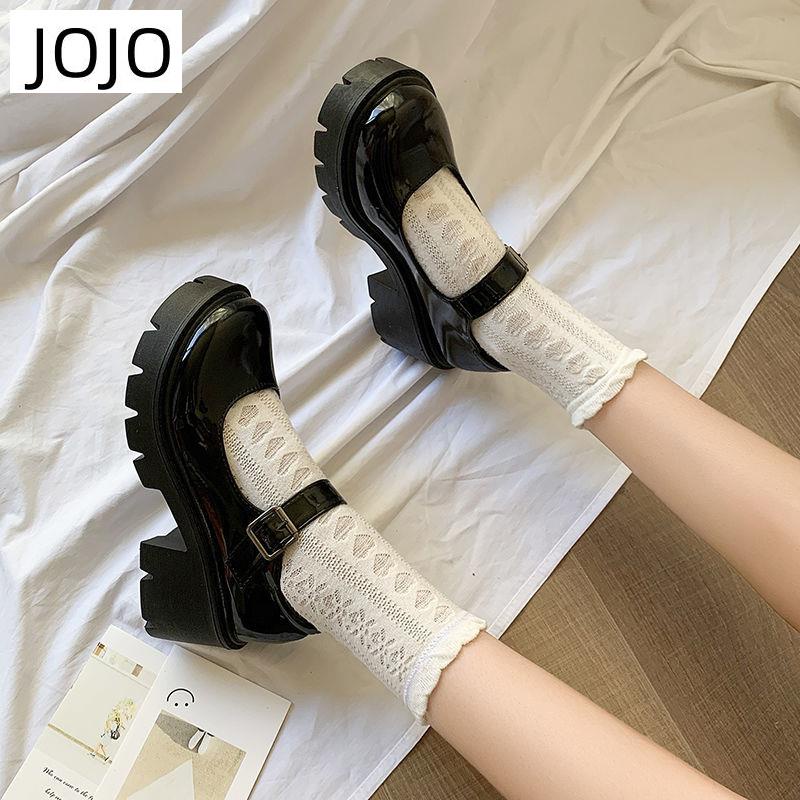 Giày Da Mũi Tròn Đế Dày Cài Khóa Phong Cách Thời Trang Anh Quốc Dành Cho Nữ
