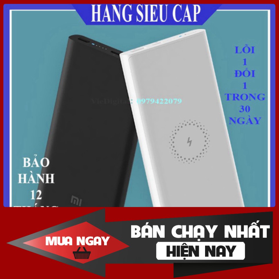 SIÊU PHÂM HẠ GIÁ [Fast Charge] Sạc Dự Phòng, Pin Sạc Dự Phòng Không Dây Xiaomi 10000mAh Youth Edition, Bảo Hành 12 Tháng