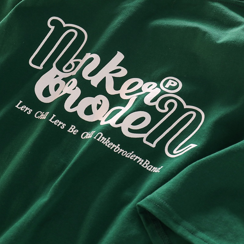 NUZIRO  Áo thun nữ  tay ngắn cổ tròn màu xanh lục thời trang