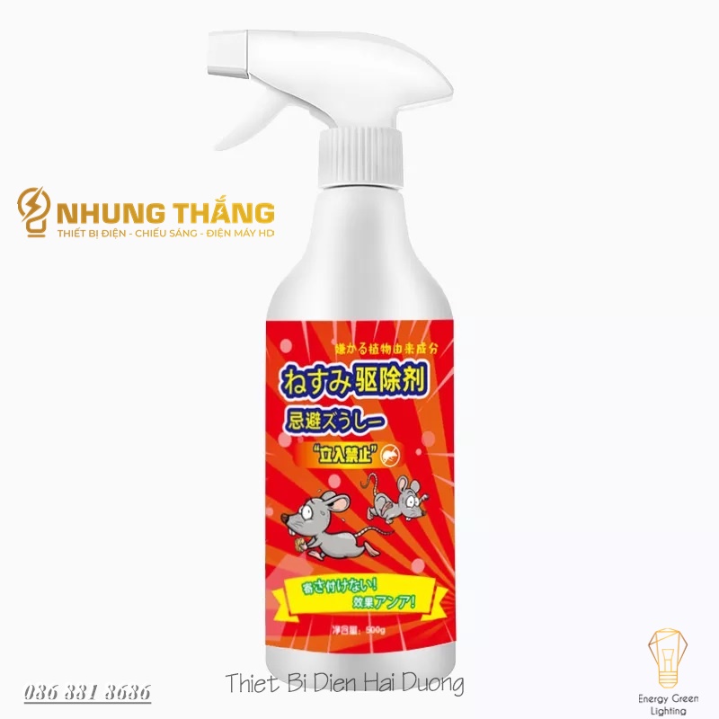 Bình Xịt Đuổi Chuột Thành Phần Tự Nhiên Sử Dụng Công Nghệ Nhật An Toàn Và Hiệu Quả - Dung Tích 500ml