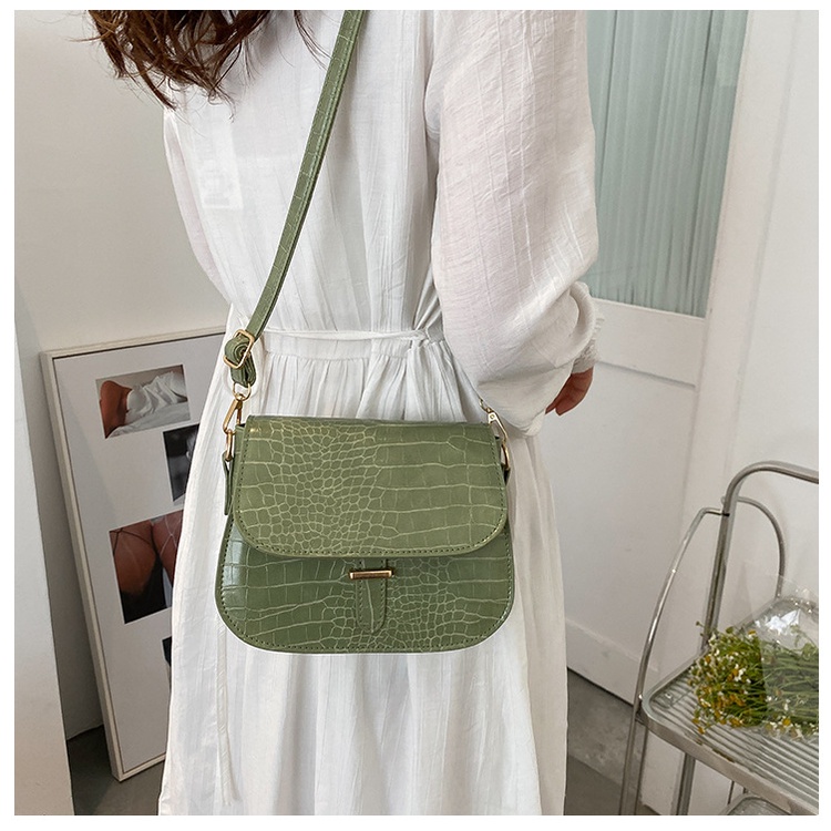 Túi đeo chéo JASMIN NOIR giả da cá sấu thời trang cho nữ