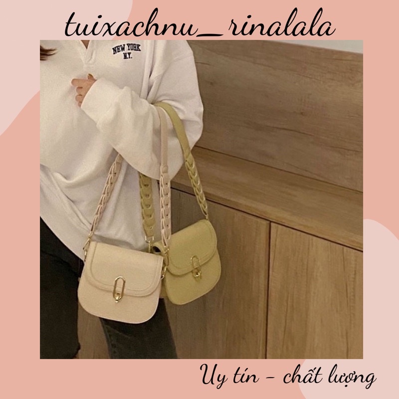 Túi cắp nách mini form cứng cáp phong cách Hàn Quốc