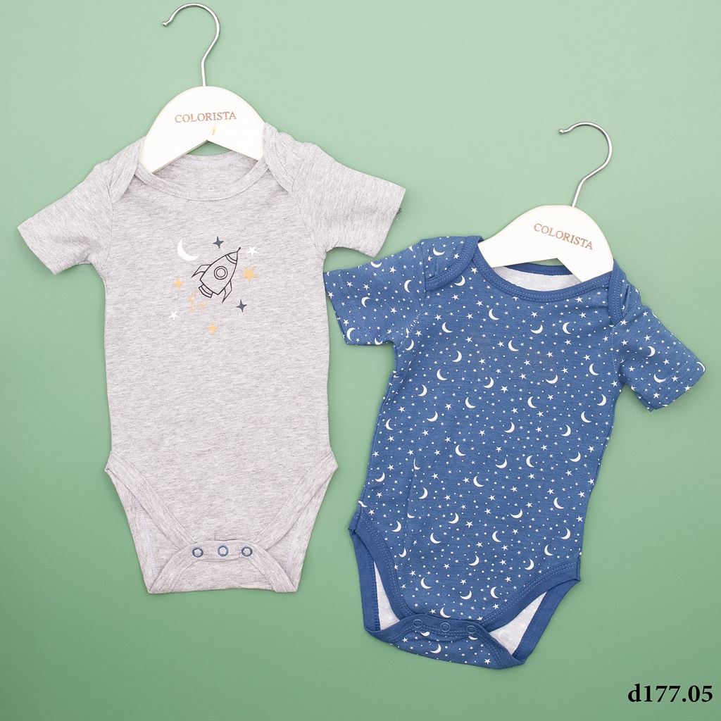Set 2 chiếc áo body chip cộc tay COLORISTA chất liệu 100% cotton mềm mại cho bé yêu