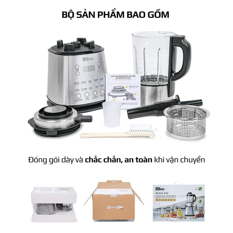 [Mã ELHA22 giảm 6% đơn 300K] Máy Làm Sữa Hạt Olivo X20- Freeship Toàn Quốc - Chính Hãng Bảo Hành 24 Tháng