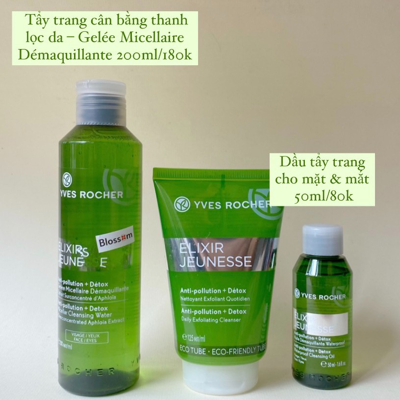 Gel rửa mặt/ nước tẩy trang/dầu tẩy trang Yves Rocher Elixir