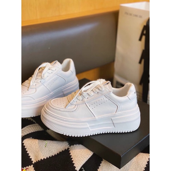 Giày Thể Thao nữ độn đế 5p SO STO full trắng Cao Cấp