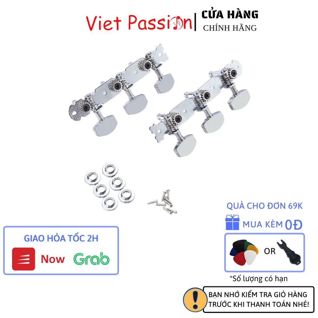 Bộ khoá đàn guitar acoustic một bộ khóa liền đủ 2 vế kèm ốc vít vietpassion