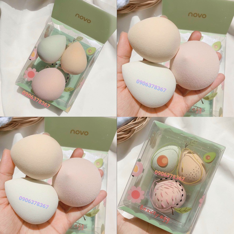 Bộ 3 Bông Trứng NOVO Beauty Egg siêu xinh