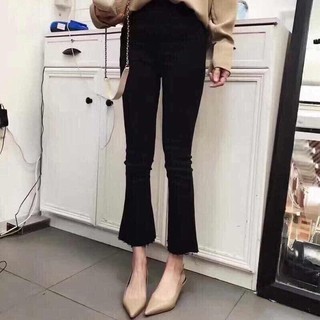 Quần jeans ống loe nữ trơn mã qb295
