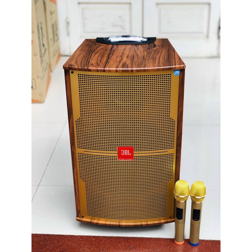 Loa kéo JBL Bass 30 Vân Gỗ Cao Cấp, Tặng 2 Micro Hát Cực Nhẹ