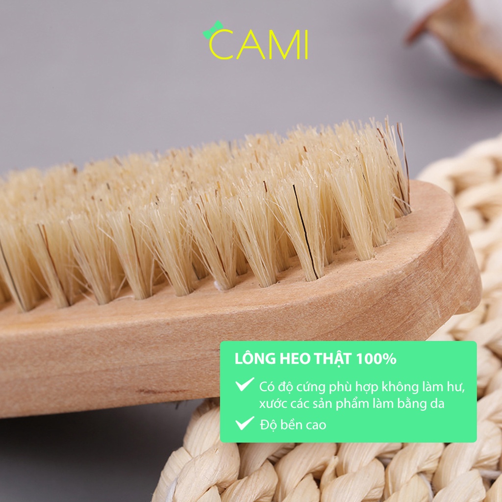 Bàn chải cán gỗ, nhỏ gọn tiện lợi sử dụng trong vệ sinh giày dép và vệ sinh móng tay - Cami - CMPK239