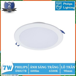 Bóng đèn led 7w philips dn027b led6 d90 âm trần downlight kiểu tròn