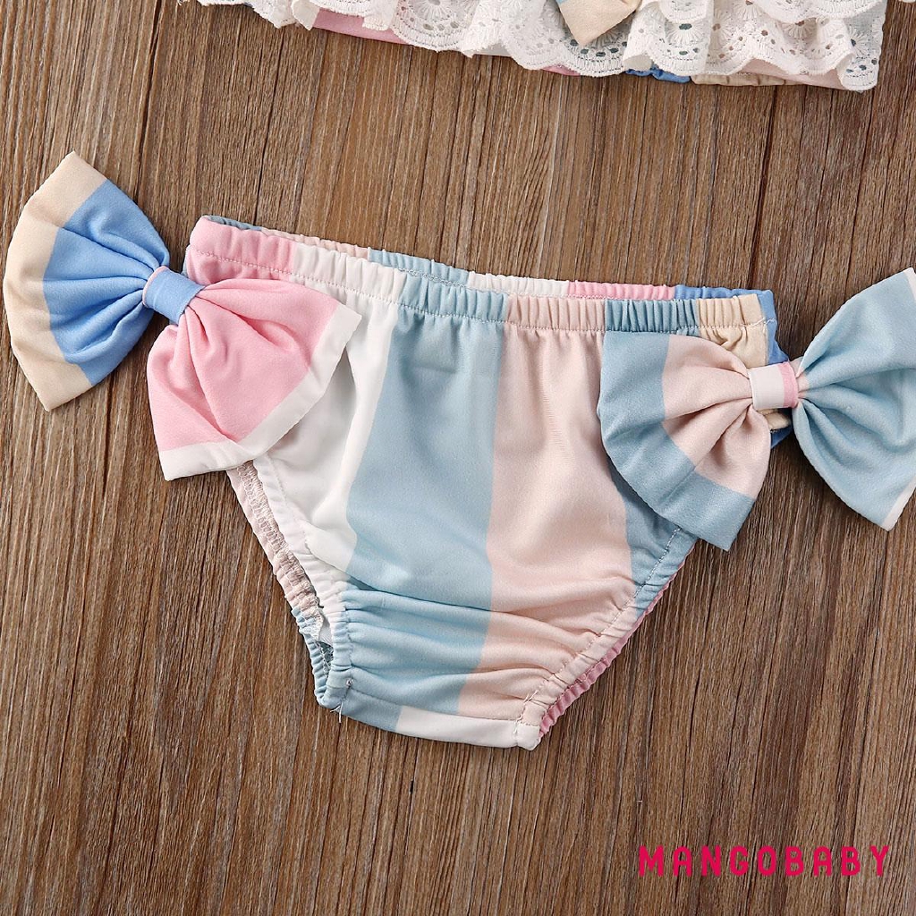 Bộ Bikini 3 Mảnh Họa Tiết Hoa Cho Bé 0-24 Tháng Tuổi