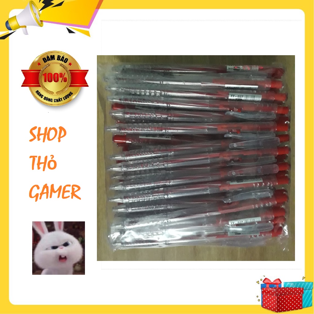 100 cây bút bi TL - 027 mực đỏ