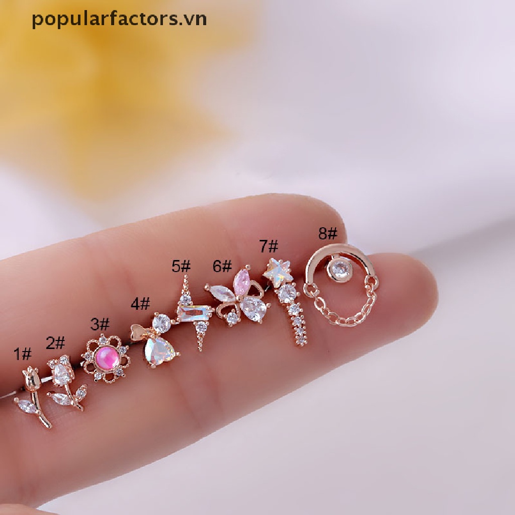 Bông tai dạng xỏ bằng thép không gỉ đáng yêu cá tính