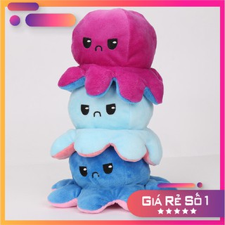 Bạch Tuộc Nhồi Bông Thay Đổi Cảm Xúc 2 Mặt Siêu Đáng Yêu - Mực Cảm Xúc Mini Nhiều Màu Sắc Để Lựa Chọn