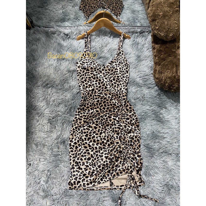 Đầm 2 dây nữ form ôm body phối rút đùi chất vải nhung beo FreeSize dưới 53kg | BigBuy360 - bigbuy360.vn