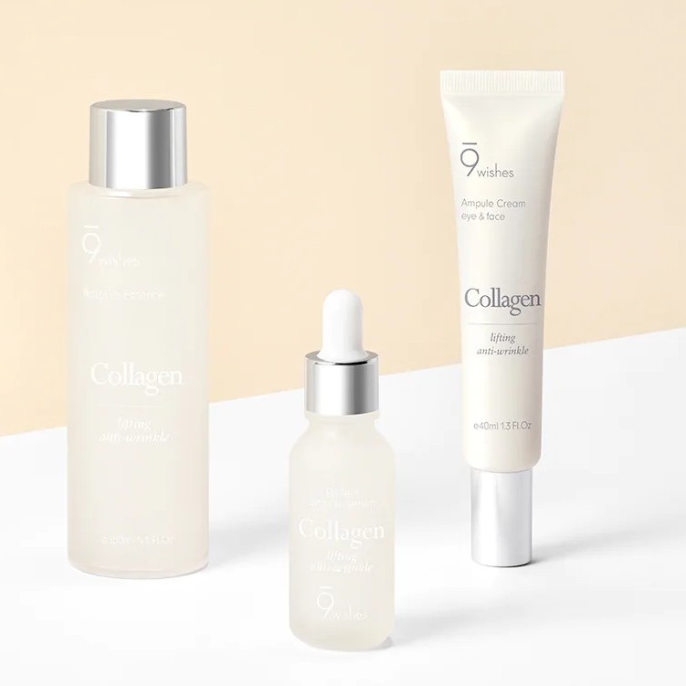 Tinh Chất Cấp Ẩm, Giảm Nếp Nhăn Da 9 Wishes - 9Wishes Collagen Ampule Essence - Hàn Quốc