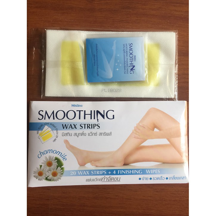 Mistine smoothing wax strips Thái Lan - giấy keo tẩy lông gói 20 miếng. Hạn T6/2023