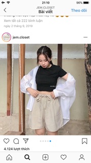 💕Sơ Mi Voan Form Rộng Túi Nắp