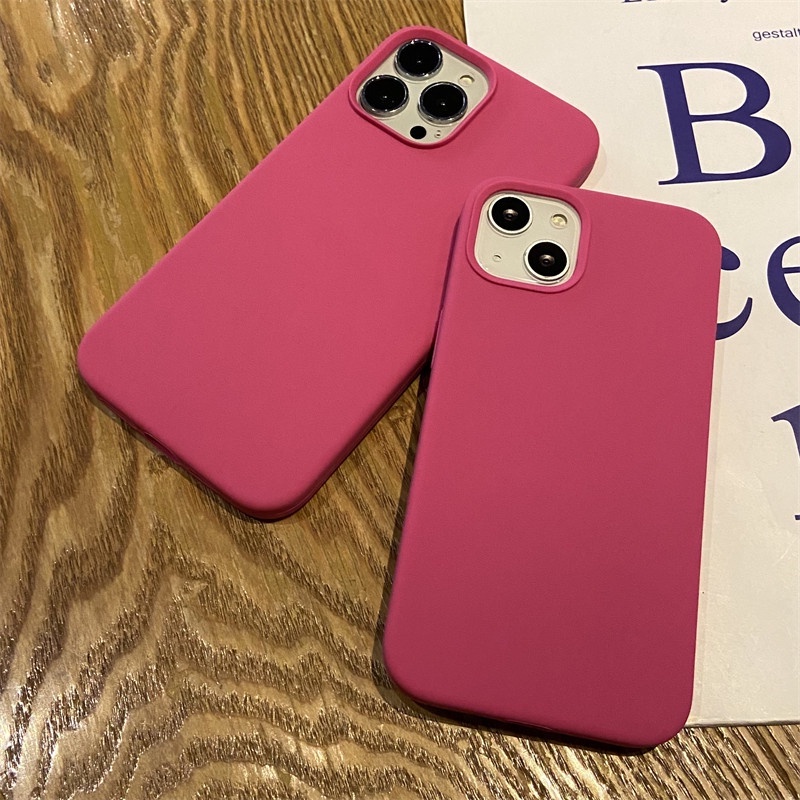 Ốp Điện Thoại Silicon Màu Trơn Họa Tiết Trái Cây Cho IPhone 7 8 Plus X XR XS 11 12 13 14 Pro Max