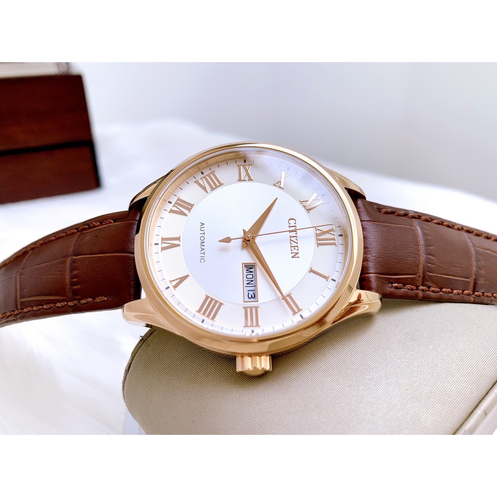 Đồng hồ nam chính hãng Citizen Automatic Rose NH8363-14A - Máy cơ - Kính cứng