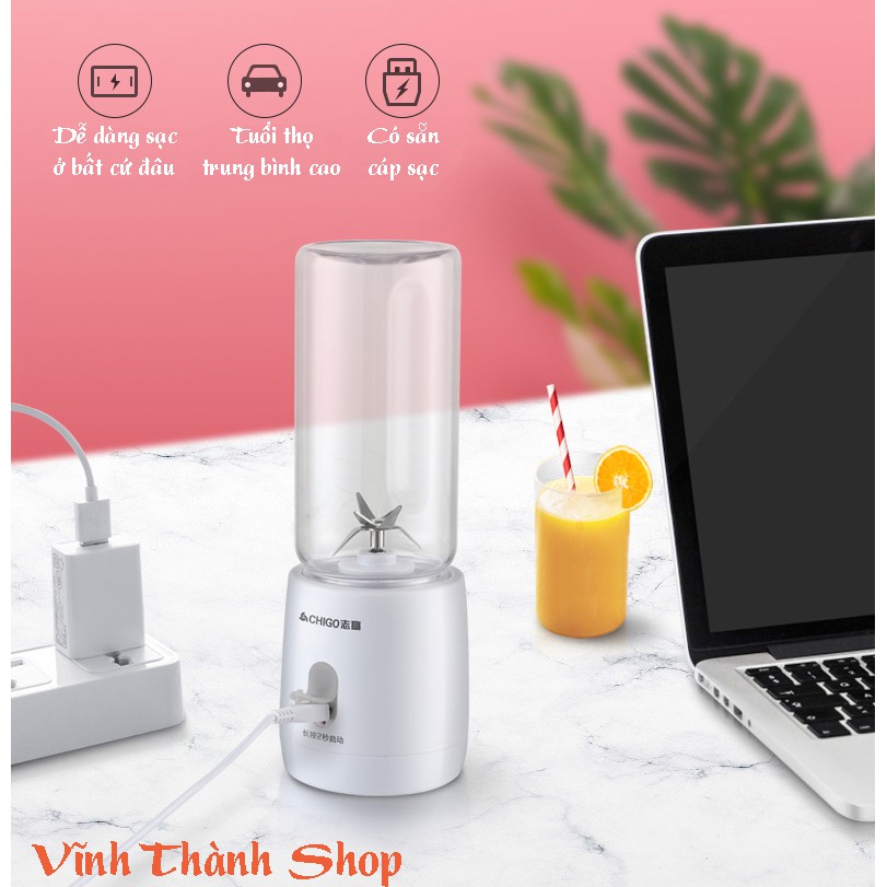 [Mã ELHA22 giảm 5% đơn 300K] Máy Xay Sinh Tố Cầm Tay Mini, Máy Xay Hoa Quả, Tỏi Ớt, Rau Củ Quả Đa Năng 6 Lưỡi Xay Inox