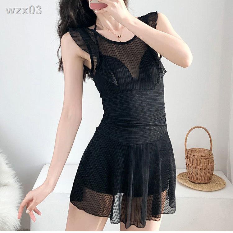 2021 Áo tắm Hàn Quốc trong fan hâm mộ cổ tích đen sexy ren một mảnh che bụng học sinh bảo thủ vì sợ | BigBuy360 - bigbuy360.vn
