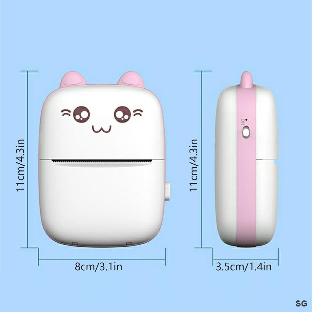 Máy In Ảnh Hoạt Hình Không Dây Mini Kết Nối Bluetooth Cho Android Ios