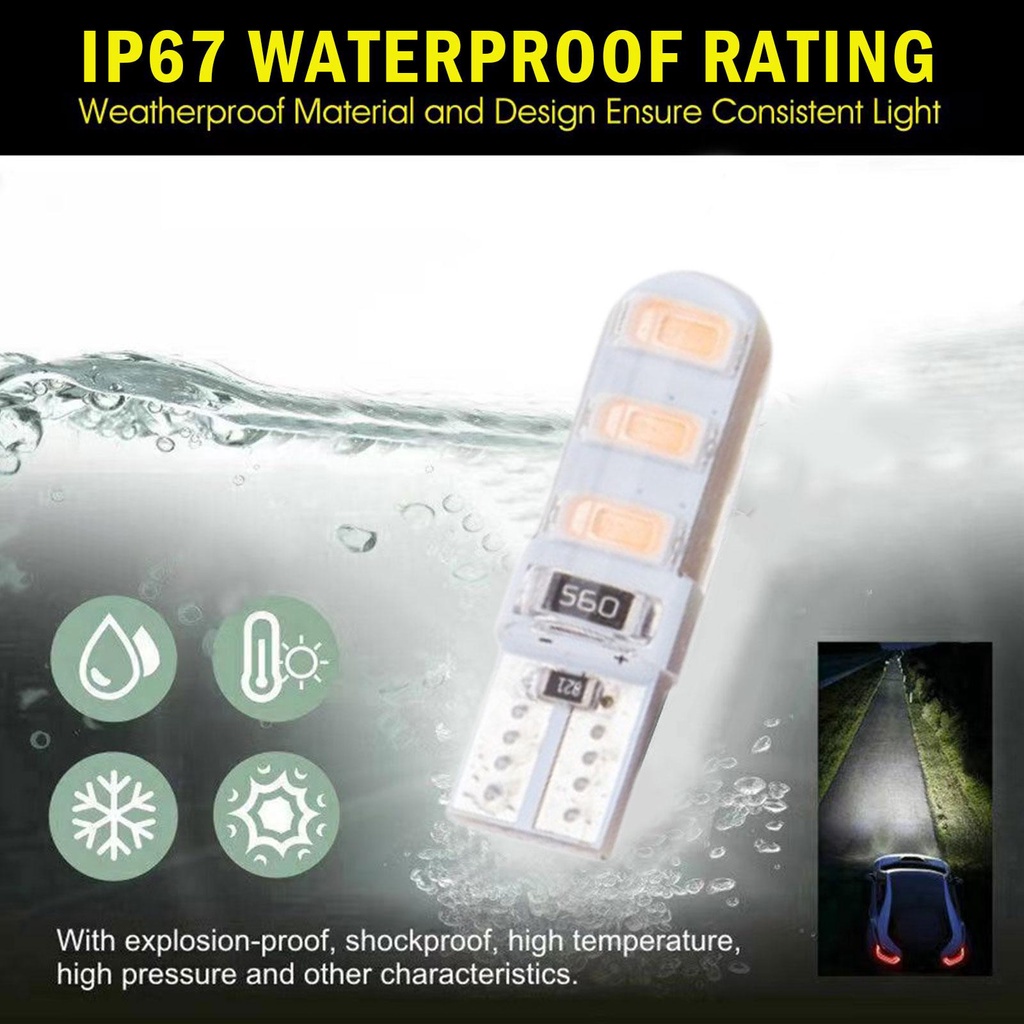 Đèn LED Silicone Chiếu Sáng Biển Số Xe Hơi W5W T10 5630 6SMD 5730 6 J6B9