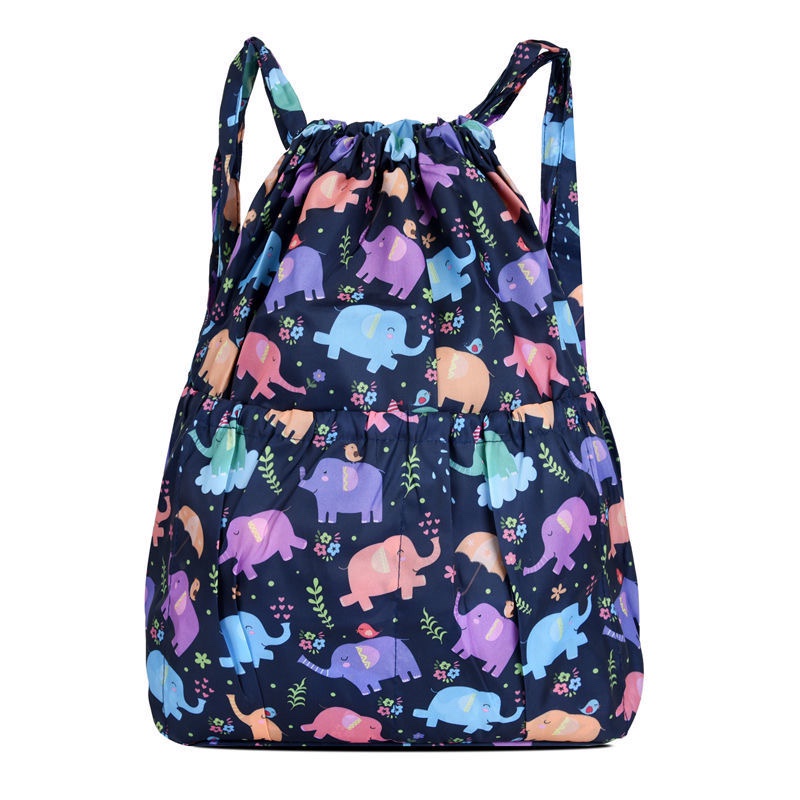 Balo dây rút in hoa phong cách dân tộc thời trang chống nước năm 2022 cho nữ