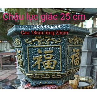 Khuôn Chậu Lục Giác Rộng 25cm cao 18cm