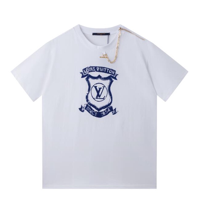Mới Áo Thun cotton Tay Ngắn In Họa Tiết Dây Xích Vàng